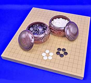 碁盤 碁笥 碁石セット Amazon | 囲碁入門セット 19路・木製 折りたたみ碁盤 碁石 碁笥